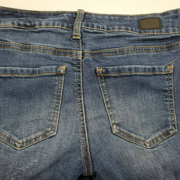 Stretch Denim Jean Shorts Mid Rise N33-0578PM - Picture 5 of 7